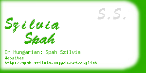 szilvia spah business card